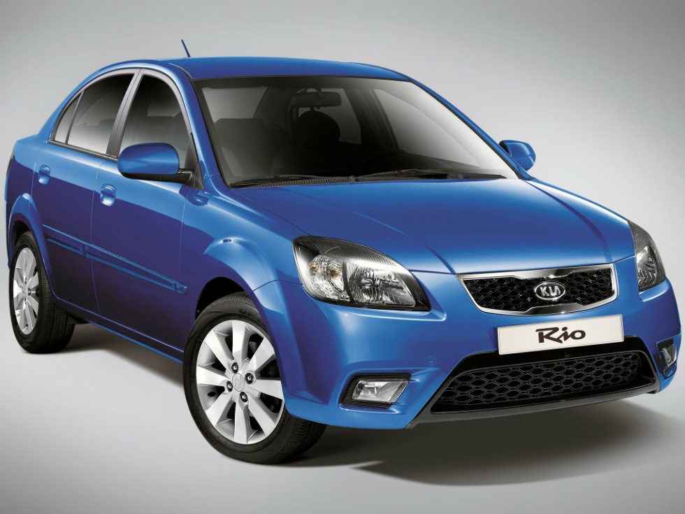 Коврики текстильные "Классик" для Kia Rio II (седан / JB) 2009 - 2011, темно-серые, 4шт.