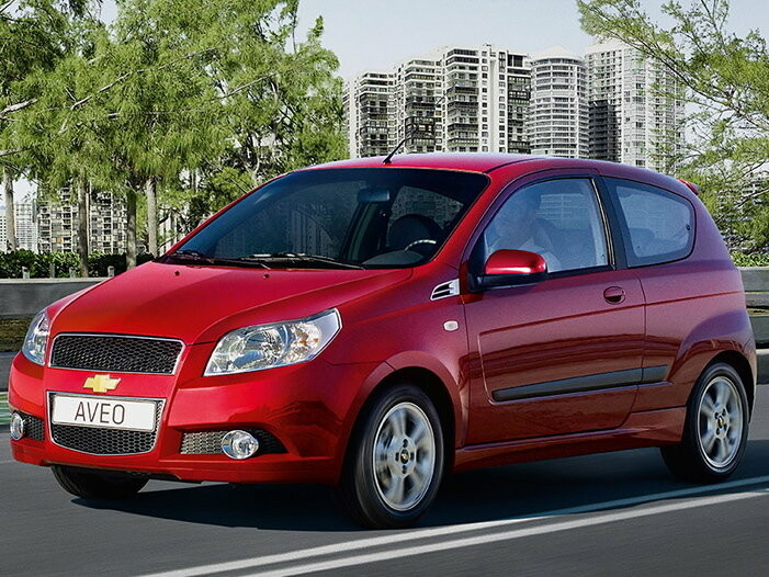 Коврики текстильные "Стандарт" для Chevrolet Aveo I (хэтчбек 3 дв / T250) 2007 - 2011, черные, 5шт.